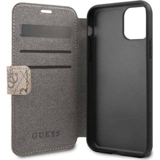 👉 GUESS Logo Bookcase Hoesje iPhone 11 Pro - Bruin