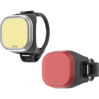 👉 Fietslamp front zwart Knog Blinder Mini Square Lights Twinpack - Fietslampen (setjes) 9328389030724