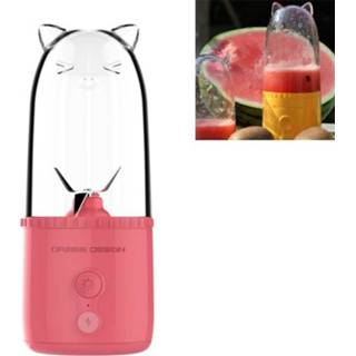 👉 Juicer blauw active Cute Pet Cup Mini Portable Electric Roersap USB Oplaadbare Afneembare (Blauw)