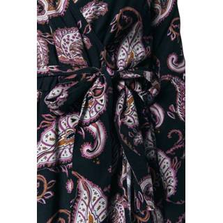 👉 Maxi dres s print XS vrouwen zwart viscose Colourful Rebel Maya paisley wrap dress black 2111768825212 1111760476833
