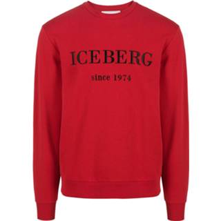 👉 Sweater rood male l bordeaux katoen Iceberg 8056239980882