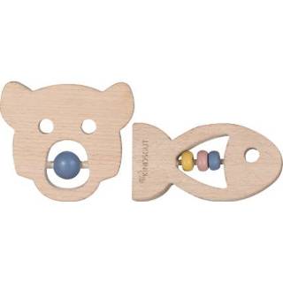 👉 Bijt ring hout jongens bruin kinderen KINDSGUT Bijtring set, 4260639723046