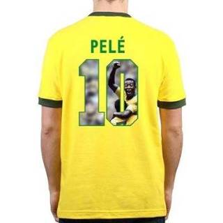 👉 Voetbalshirt Brazilië retro WK 1970 + Pelé 10 (Photo Style)