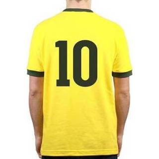 👉 Voetbalshirt Brazilië retro WK 1970 + Nummer 10 (Pelé)