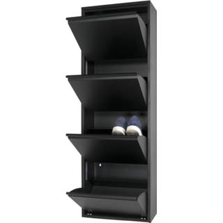 👉 Schoenen kast metaal zwart Schoenenkast Oscar-4 8712077106012