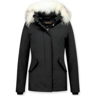 👉 Winterjas witte polyester l jassen vrouwen zwart Matogla Korte met echte bontkraag 7435144514527 7435144513599 7435144514503 7435144514510