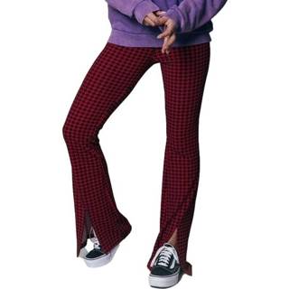 👉 Rood zijde l vrouwen Colourful Rebel Darcy dogtooth slit flare pants warm red 4111525703621