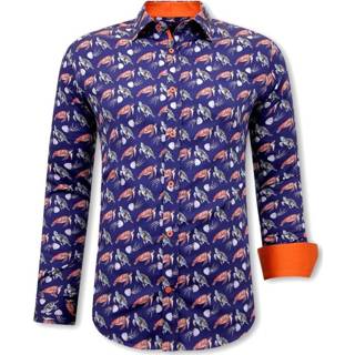 👉 Katoen l overhemden male blauw Tony Backer Satijnen schildpadprint 7435144517528 7435144517504 7435144517511