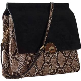 👉 Vrouwen zwart One Size grijs LUELLA GREY Alexa wooden clasp crossbody black/reptile 5060878170484