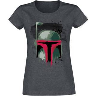 👉 Star Wars - Boba Fett - Painted Helmet - T-shirt - Vrouwen - grijs gemêleerd