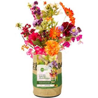 👉 Vlinder bloem Bloemen Kweektuintje in Ronde Zak van Gerecycled Materiaal - Vlinderbloem