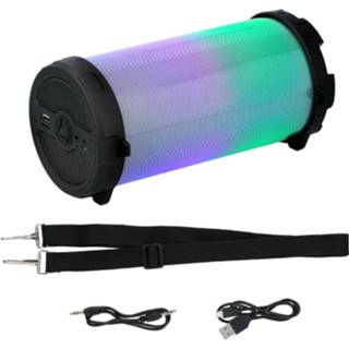 👉 Bluetooth speaker zwart Dunlop - Draadloos Led-lichtshow Met Draagriem 8 Watt Usb En Micro Sd 5.0 8711252147956