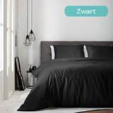 👉 Kussen slop Microvezel-Polyester zwart Luna Bedding Uni Kleur: Zwart, Lits-jumeaux (240 x 220 + 2 kussenslopen) Dekbedovertrek 8719909040643