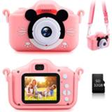 Digitale camera kinderen roze met 32GB Geheugenkaart (Geopende verpakking - Uitstekend)