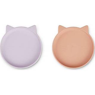 👉 Bord lavendel siliconen active Liewood borden olivia - cat light lavender-rose mix 2st 5713370464215