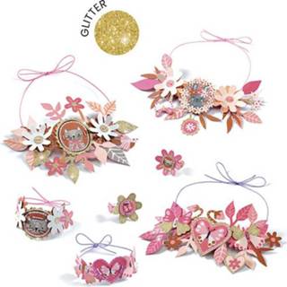 👉 Knutselset active Djeco diy - bloemen sieraden delicate medallions 3070900079588