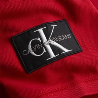 👉 Male rood l Calvin Klein J30j315604 monogram badge polo xcf salsa red -