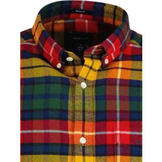👉 Male m print katoen Gant D1. reg flannel check bd 3016670/711 7325706338787