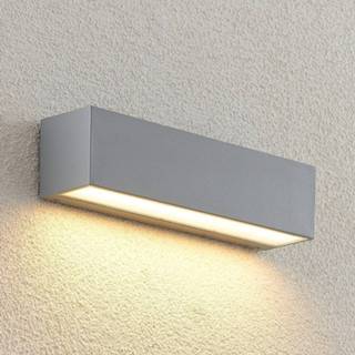👉 Buitenwandlamp zilver aluminium warm wit a++ Lucande Lengo LED buiten wandlamp Down 25cm