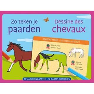 👉 Tekensjablonen active Uitgeverij deltas - paarden 12st 9789044758306