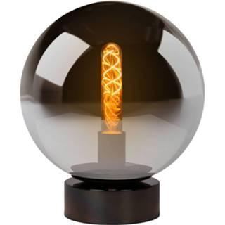 👉 Tafellamp a++ rookgrijs glas Glazen Jorit in bolvorm, 25 cm