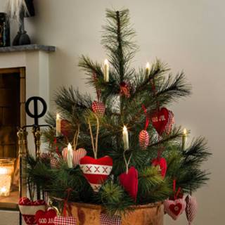 👉 Aanvulset kunststof wit warmwit a+ groen Kerstboomkaarsen snoerloos aanvulset, 8 cm 5-lamps