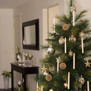 👉 Kerst boom groen clusief batterijen a+ wit konstsmide christmas warmwit kunststof LED kerstboom kaarsen kabel. Uitbreidingsset 16 cm