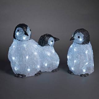👉 Wit daglicht acryl LED verlichte pinguïnfamilie figuren, drie