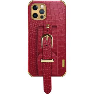 Coverhoes rood PU leer IPhone XR Back Cover Hoesje met Handvat - Backcover Apple 8720629493121