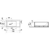 👉 Afvoer wit LAUFEN Kartell by bad Solid Surface hoek links met frame en L-paneel 170x86x44cm verlichte voorzijde, 7612738299521