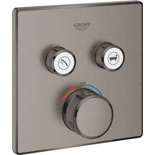 👉 GROHE Grohtherm SmartControl afdekset douchethermostaat met omstel rond , geborsteld hard graphite