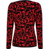 👉 Trui gebloemd vrouwen makkelijk te combineren zwart Alba Moda Zwart::Rood 4055707377746