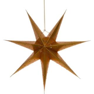 👉 Kerstster goud papieren papier active paper Verlichte lampion 60 cm op batterijen