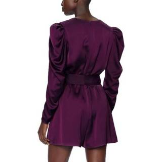 👉 Shirt vrouwen l paars purper zijde Ted Baker Liannii wrap front playsuit with puffed sleeve deep purple 5059489562757