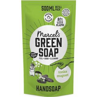 👉 Hand zeep gezondheid donkergroen Marcels Green Soap Handzeep Tonka & Muguet Navulling 8719325558876