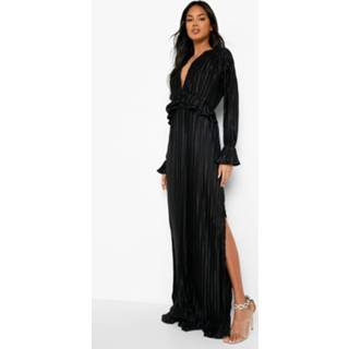 👉 Jurk Geplooide Maxi Met Laag Decolleté En Ruches