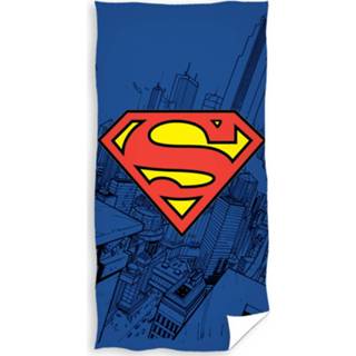 👉 Strandlaken katoen blauw Superman Logo - 70 X 140 Cm 5902385210188