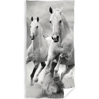 👉 Strandlaken wit katoen multikleur Animal Pictures Paard - 70 X 140 Cm 5902689472527