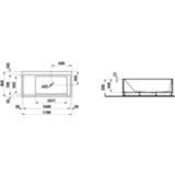 👉 Afvoer wit LAUFEN Kartell by bad Solid Surface hoek rechts met frame en L-paneel 170x86x44cm verlichte voorzijde, 7612738299460