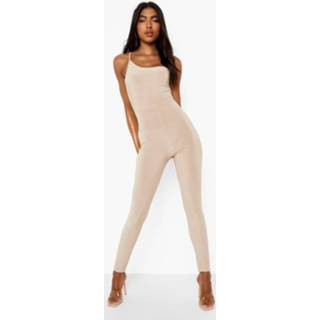 👉 Tall Jumpsuit Met Eén Blote Schouder En Bandjes, Stone