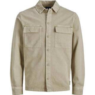 👉 Overshirt katoen l male beige Jack & Jones Nolan ls crockery//comfort 5715100361146