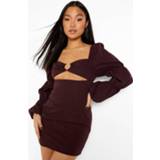 👉 Petite Mini Jurk Met Pofmouwen En Ring Detail, Purple