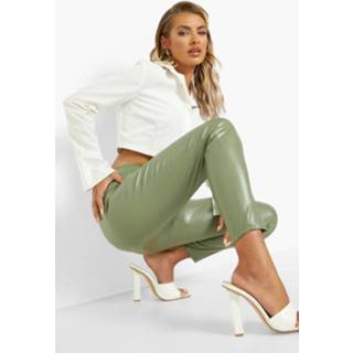 👉 Pu Leggings Met Naaddetail, Sage