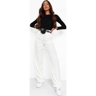 👉 Geweven Casual Broek Met Buideltas, Ivory