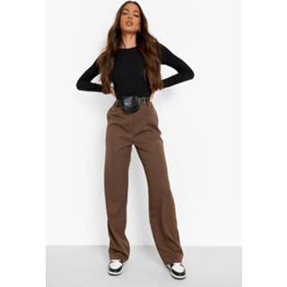 Geweven Casual Broek Met Buideltas, Tan