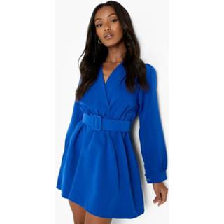 👉 Skater jurk cobalt Petite Met Ceintuur,