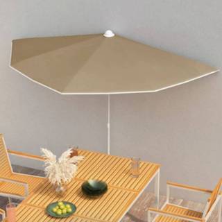 👉 Parasol active half met paal 180x90 cm taupe 8720286205211