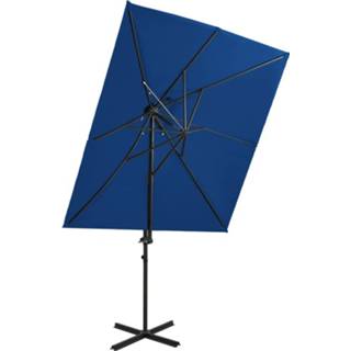 👉 Zweefparasol azuurblauw active met dubbel dak 250x250 cm 8720286181690