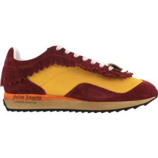 👉 Geel herenschoenen male Palm Angels Fringe runner burgundy yellow 8052788460257 8052788460264 8052788460271