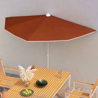 👉 Parasol active half met paal 180x90 cm terracottakleurig 8720286205235